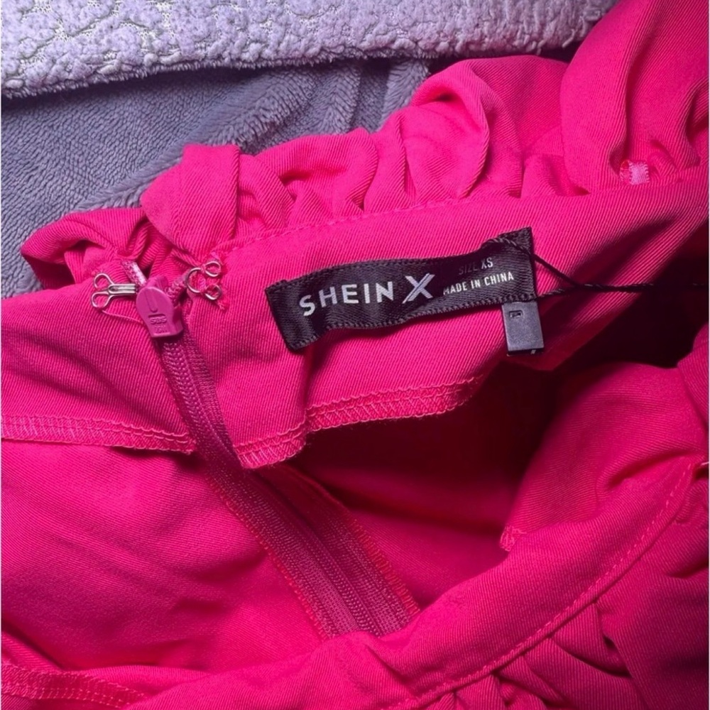 SHEIN Strapless Pink Ruffle Dress - Picture 7 of 12